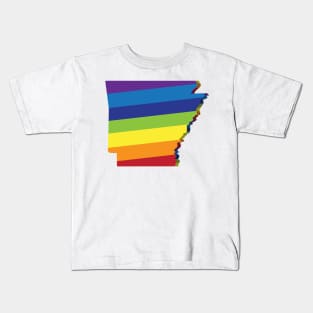 Arkansas Rainbow Flag LGBT Pride Kids T-Shirt